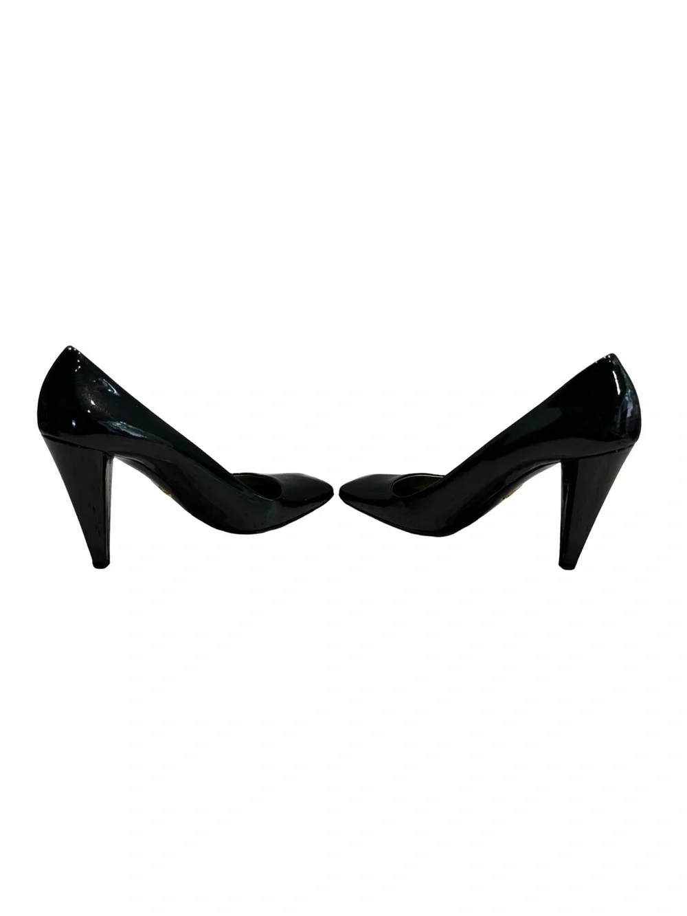Prada Black Patent Leather Square Toe Pumps